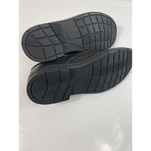 Clarks Shoes Mens Size 9 Black Leather Slip On Loafers Cushion Soft Ortholite main image 7